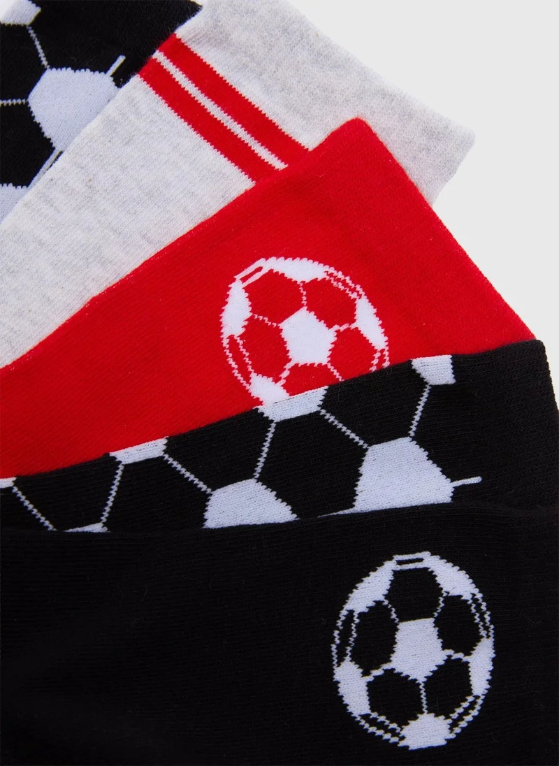 ماتلان 5 Pack Boys Multicolour Football Design Socks